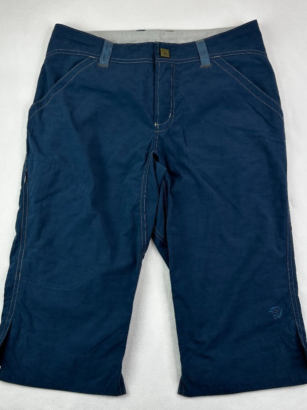 Mountain Hardwear Women’s 6 Blue Cotton Blend Capri Hiking Pants Cargo Cropped